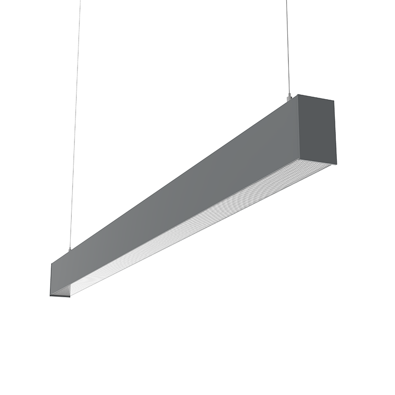 Светодиодный светильник VARTON X-line 1,5 м 45 Вт одиночный подвесной 1499x63x100 мм IP40 RAL7045 серый муар Tunable White (3000-6500K) с рассеивателем PRISM с декоративным проводом 2 м и комплектом подвесов 2 м диммируемый по протоколу DALI